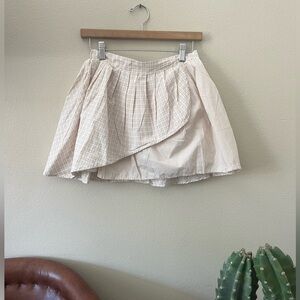 American Eagle Outfitters Cream Plaid Mini Skirt